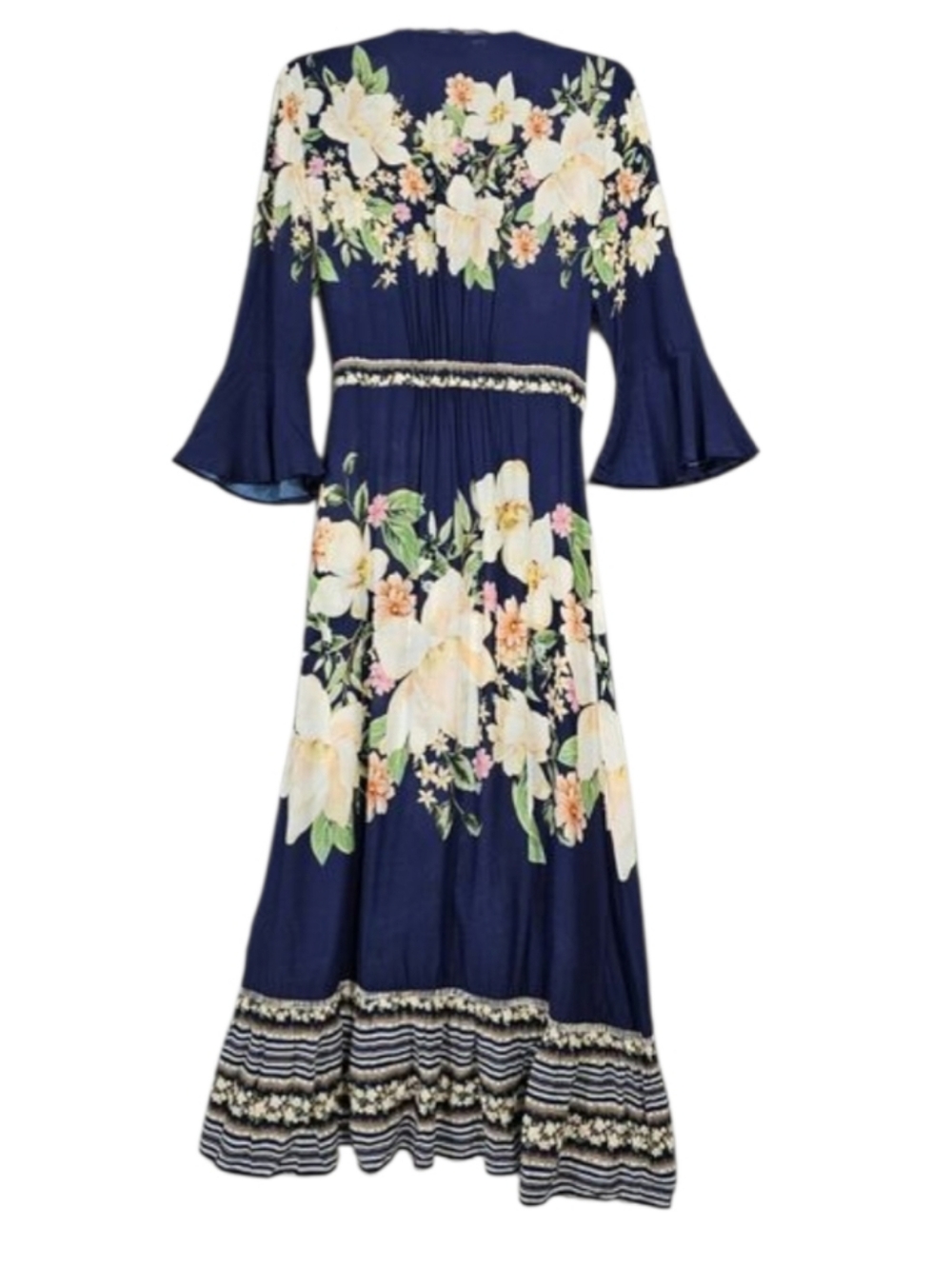 Farm de Rio blue floral wrap maxi dress size S - Picture 8 of 9